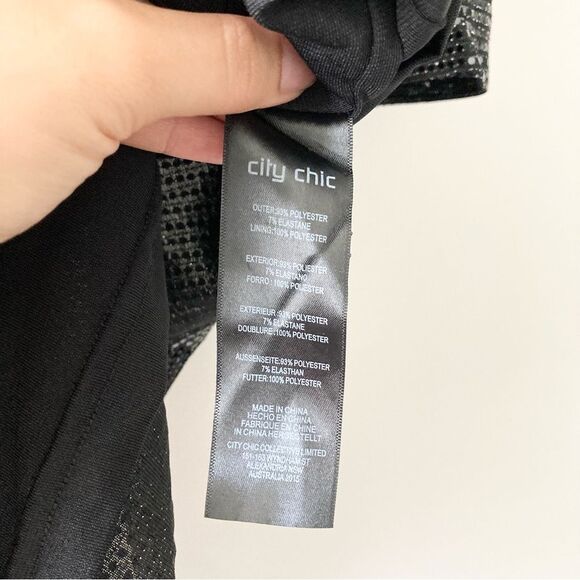 NWT CITY CHIC Glamour Playsuit Sequin Romper in Gunmetal 16 - Picture 9 of 9